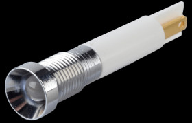 Q8R1CXXW12E Indicator LED, 12 V DC, 8 mm, FASTON, white/BrC