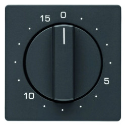 Q.1/Q.3 Płytka czołowa z pokrętłem regulacyjnym do łącznika czasowego 0-15 min, antracyt, aksamit 16326086