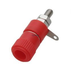 gniazdo banan zacisk laboratoryjny średnica 11mm czerwony