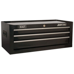 Sealey AP223B Mid-Box 3 Drawer with Ball Bearing Slides - Black