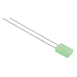 Green Rectangle 2x5mm Diffused LED 1000mcd 130°