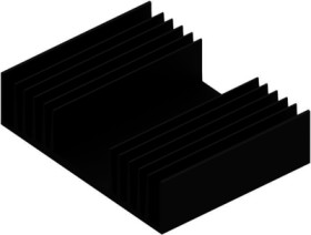 Extruded heatsink, (L x W x H) 75 x 97 x 25 mm, 2.8 to 1.05 K/W, black anodized, 10022515