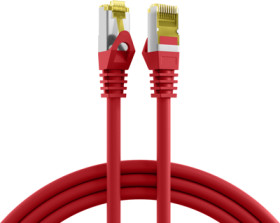 Patch cable, RJ45 plug, straight to RJ45 plug, straight, Cat 6A, S/FTP, LSZH, 0.15 m, red, MK7001.0,15R