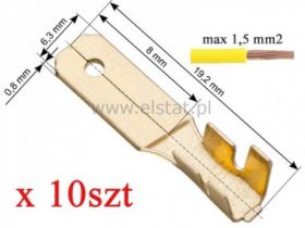 WT ( wsuwka) mosiądz 6,3/ 1,5mm2; krótki ( 10)