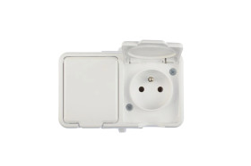 Cedar Gniazdo hermetyczne podwójne z/u 16A IP44 białe Nt-230H NT230H01
