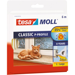 tesa&#xAE; 05390 Classic P Profile Rubber Sealing Insulation Brown 9mm x 6m