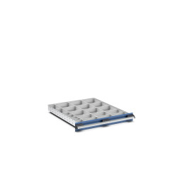 Regał magazynowy głębokość 750mm szerokość 650mm wysokość 75mm Jasnoszary Polipropylen, Tworzywo sztuczne z recyklingu