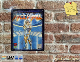 Speedball - Amiga Video Game Artwork on Rustic - Metal Sign