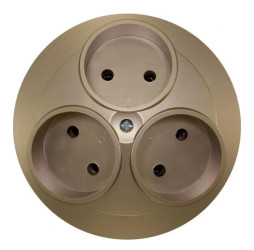 OPAL Gniazdo potrójne b/u /montaż w PK60/ metalizowany piaskowy PT-35 Op