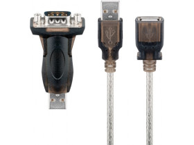 USB szeregowych RS232 mini, Przezroczysty Wtyk USB 2.0 (typ A) Wtyk...