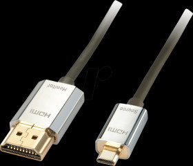 41678 Cromo Line HDMI cable, HDMI A/D, slim, 4K60 Hz, 3 m