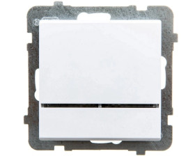 SONATA Łącznik jednobiegunowy z podświetleniem niebieskim biały mat ŁP-1RS/m/75