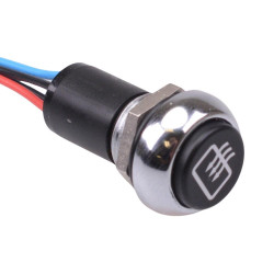 Heated Rear Windscreen illuminated Automotive Momentary 12mm Push Button Switch SPST IP67