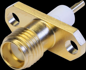 100024678 SMA fitted socket with flange, gold-plated