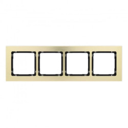 DECO Ramka uniwersalna poczwórna - aluminium szczotkowane (ramka: kolor mosiężny spód: czarny) 8-12-DRA-4