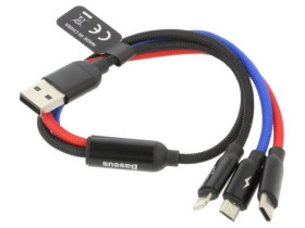 Kabel High Speed,USB 2.0 0,3m czarny tekstylny CAMLT-ASY01