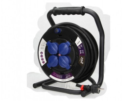 Przedłużacz bębnowy profesjonalny IP44, 4 gniazda 2P+Z (schuko), kabel gumowy olejoodporny OR-AE-13156(GS)/20M