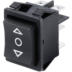 TruComponents 751621 Rocker switch,Panel Mount,(On)/Off/(On),DPDT,Quick Connect
