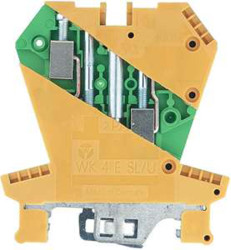 Złączka szynowa bez bezpiecznika 22 12 AWG żyły: 4 Zielony/żółty Śruba Wieland