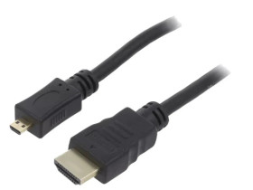 HDMI.HE320.050 Kabel HDMI 2.0 HDMI wtyk,micro HDMI wtyk PVC Dł: 5m czarny