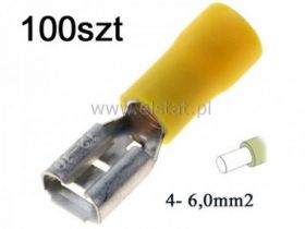 Gniazdo płaskie izol. KFY 6,3x0,8mm ( 6mm2) 100sz
