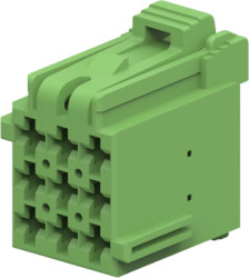 Socket, unequipped, 9 pole, straight, 3 rows, green, 1-967621-6