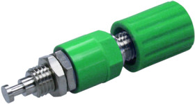 Pole terminal, 4 mm, green, 30 VAC/60 VDC, 36 A, solder connection/cable lug, nickel-plated, POL 6718 NI / GN