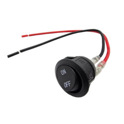 Przełącznik klawisz 250V 6A 2-poz 1-tor 1xNO czarny okręgły z kablem / SMRS101/ 013841