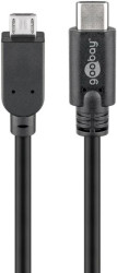 Kabel USB 2.0 USB-C™ na Micro-B 2.0, czarny - Długość kabla 0.6 m