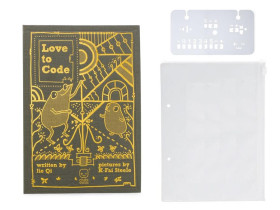 Chibitronics Battery-powered binder and ltc stencil for love to code book