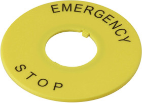Metka opisowa Motyw nadruku EMERGENCY STOP żółty DECA A2AV-27 1 szt.