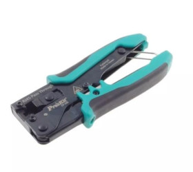 Poręczna zaciskarka wtyków przelotowych RJ45/8p8c kat.5e ze ściągaczem izolacji CP-342