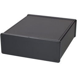Hammond 1455U2202BK Black Extruded Alum Enclosure Plastic Bezels 220x191x66mm