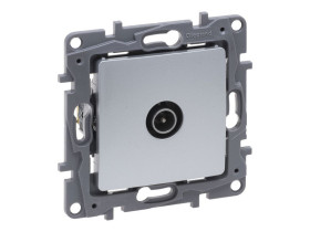 NILOE SELECTION Gniazdo antenowe TV 9,5mm męskie końcowe do instalacji typu gwiazda 1dB aluminium 762151 LEGRAND