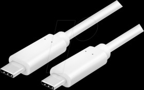 CU0130 USB 3.2 Gen 2 Type-C cable, C/M to USB-C/M, PD, white, 0.5 m