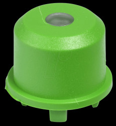 1ES021 1ES cap for Multimec 5, Ø 9.6 mm, green, transparent lens