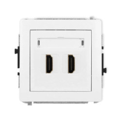 DECO Mechanizm gniazda podwójnego HDMI 2.1, 8K biały DHDMI-6