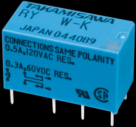 RY012WK RY signal relay, 12 V DC, 2 changeover contacts, 1 A