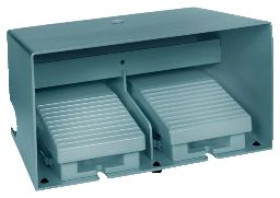 Podówjny przeŁącznik nożny XPE-M, z osłoną, metallowy, niebieski, 4NZ+4NO XPEM3110D