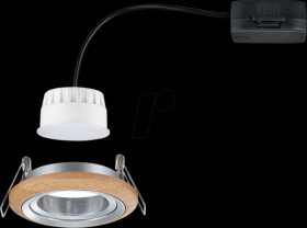 92240 Lanati recessed light, 6 W, 470 lm, 2700 K, 30°, round, wood/alu