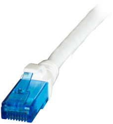 Patch cable, RJ45 plug, straight to RJ45 plug, straight, Cat 6A, U/UTP, LSZH, 1 m, white, IPK-6A-U-HFR-WS-0100