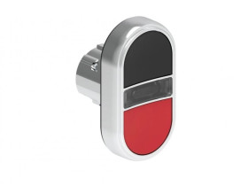 Metalowy przycisk fi22mm 2 klawiszowy samoczynny powrót 2 kryte, podświetlany Czarny-Czerwony LPSBL7112