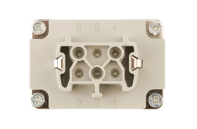 Wkład złącza 6P+PE żeński 16A 500V EPIC H-BE 6 BS 10191000