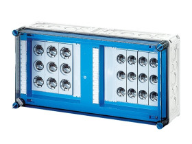 Skrzynka Mi z podst. bezpiecz., IP 65, wlk.4, szyny zb. 250A, 4x25A - E27 i 3x63A - E33 Mi 3426 2000627