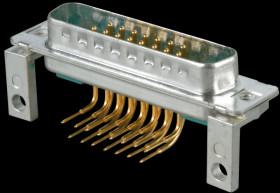 3017W2PAU99G20X D-SUB coax plug, mixed assembly, PCB-mounting, angled