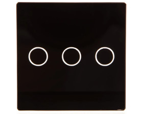 TouchMe Mały panel szklany, łącznik potrójny, czarny TM532B