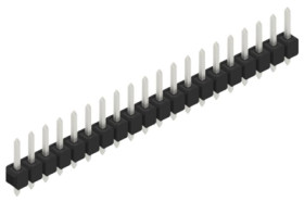 Pin header, 20 pole, pitch 2.54 mm, straight, black, 10053827
