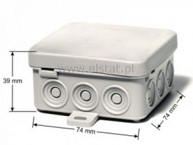 Puszka n/t hermetyczna z dławicą 74x74x39mm IP54