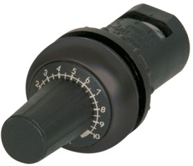 Potentiometer with rotary switch, 10 kΩ, 0.5 W, linear, screw connection, 232233