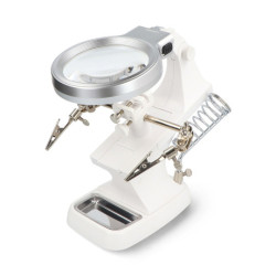 Uchwyt z lupą x3 i podświetleniem LED - trzecia ręka